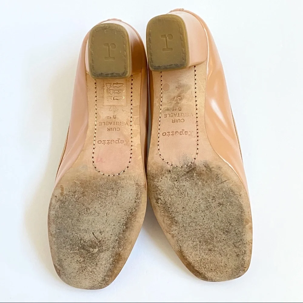 Repetto light brown tan nastasia ballerina ballet chunky thick high heels pumps - Picture 8 of 13